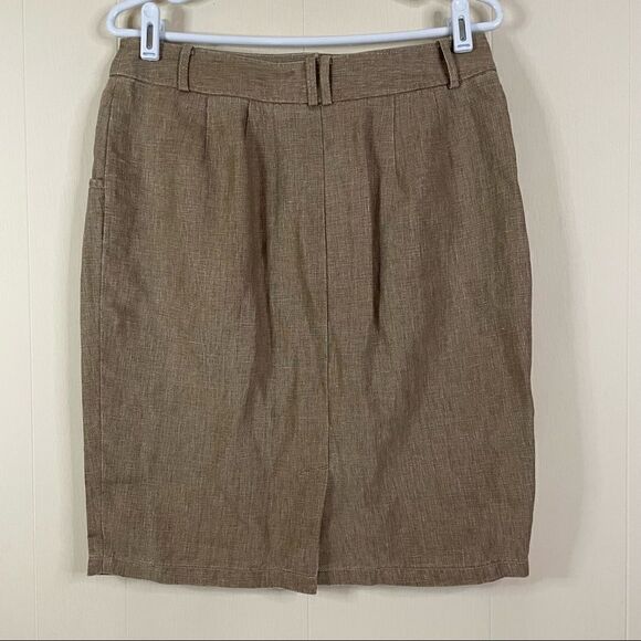 Vintage Alain Monoukian Linen Knee Length Skirt - Picture 2 of 6